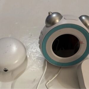 White and Blue Digital Alarm Clock